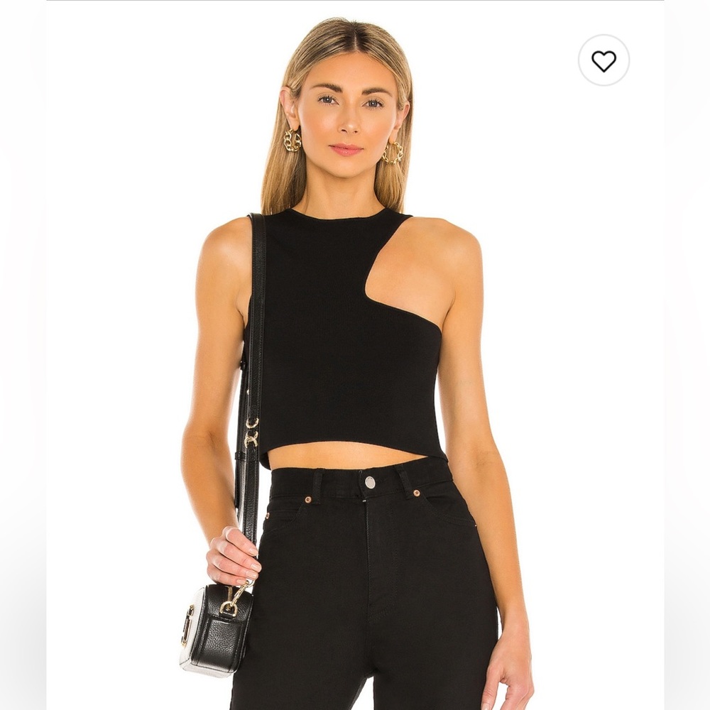 Superdown Black Tank Top with Cutout